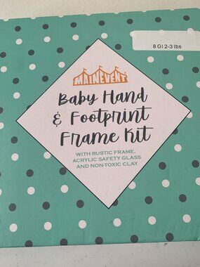 Baby Hand & Footprint Frame Kit With Rustic Frame Acrylic Safety Glass & Non-Tox